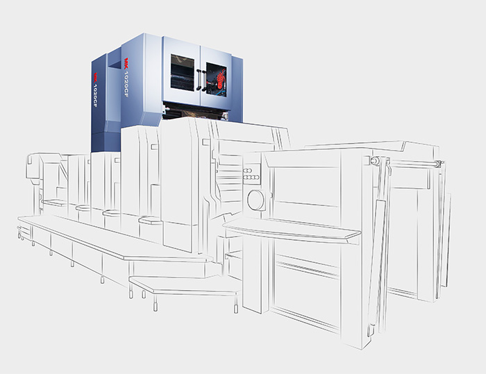 MK 1020CF 冷燙單元
技術(shù)描述：冷燙印技術(shù)
在膠印機(jī)上加裝冷燙單元，完成先燙后印或先印后燙，擺桿跳步能有效節(jié)約電化鋁。